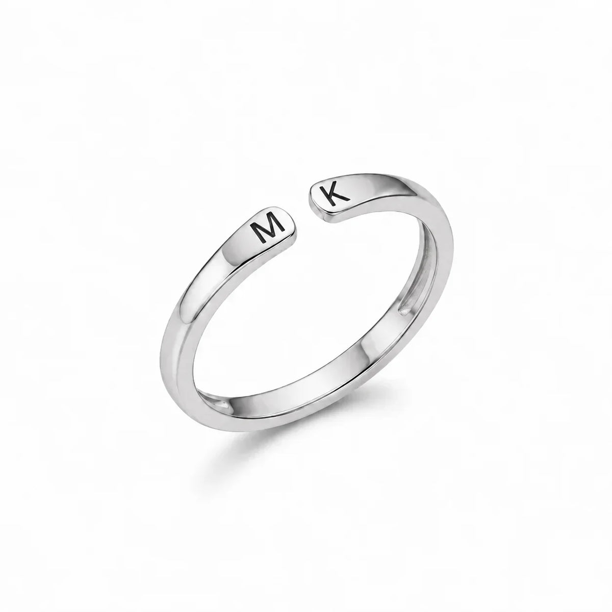 Anello con iniziali argentato